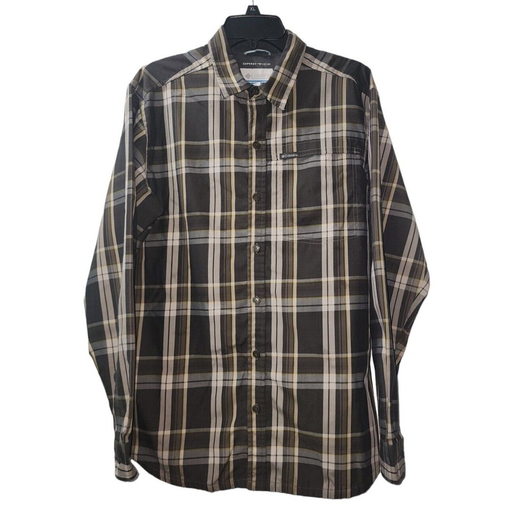 Columbia Omni-Wick Button Up Plaid Long‎ Sleeve Shirt Outdoor Casual XL